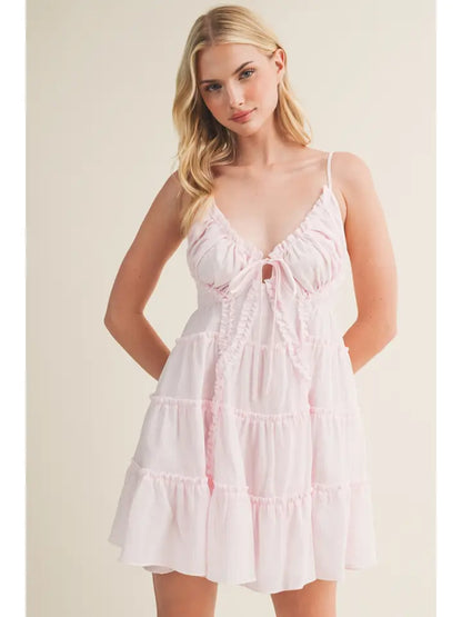 Sweetheart Tiered Mini Dress