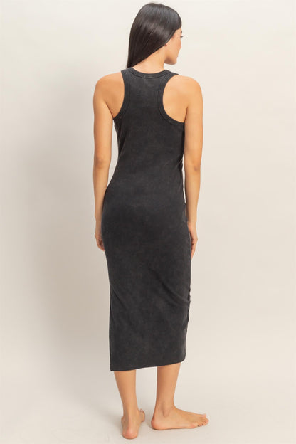 Midnight Mineral Wash Midi Dress