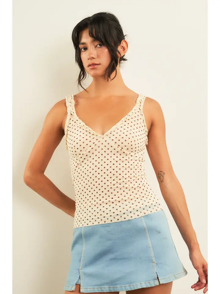Daisy Polka Dot Tank Top