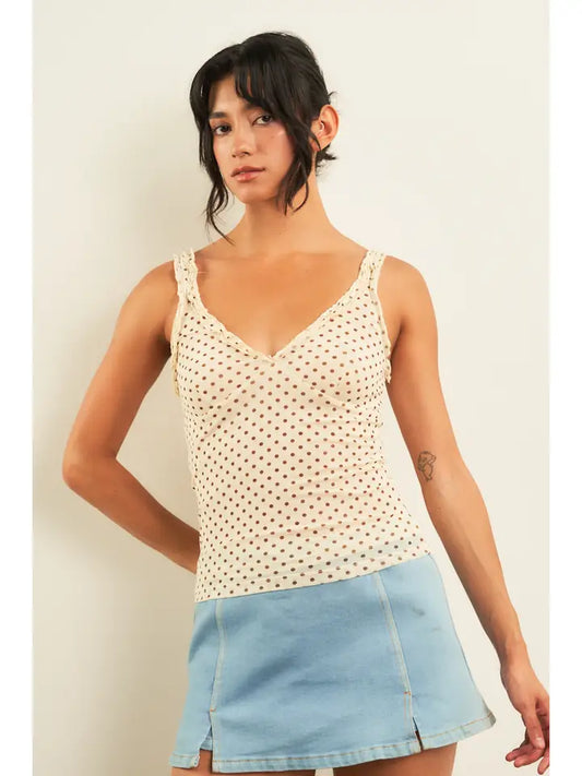 Daisy Polka Dot Tank Top