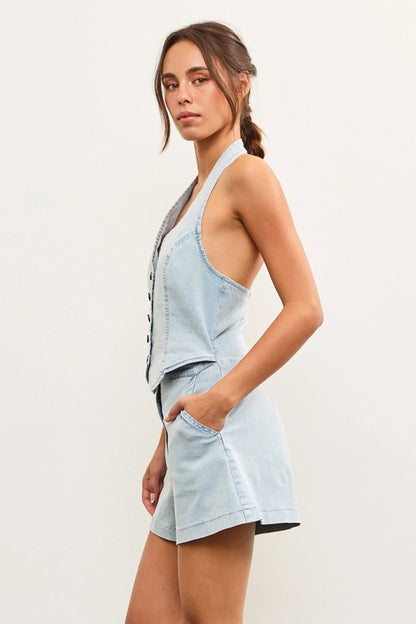 Blake Halter Vest Romper