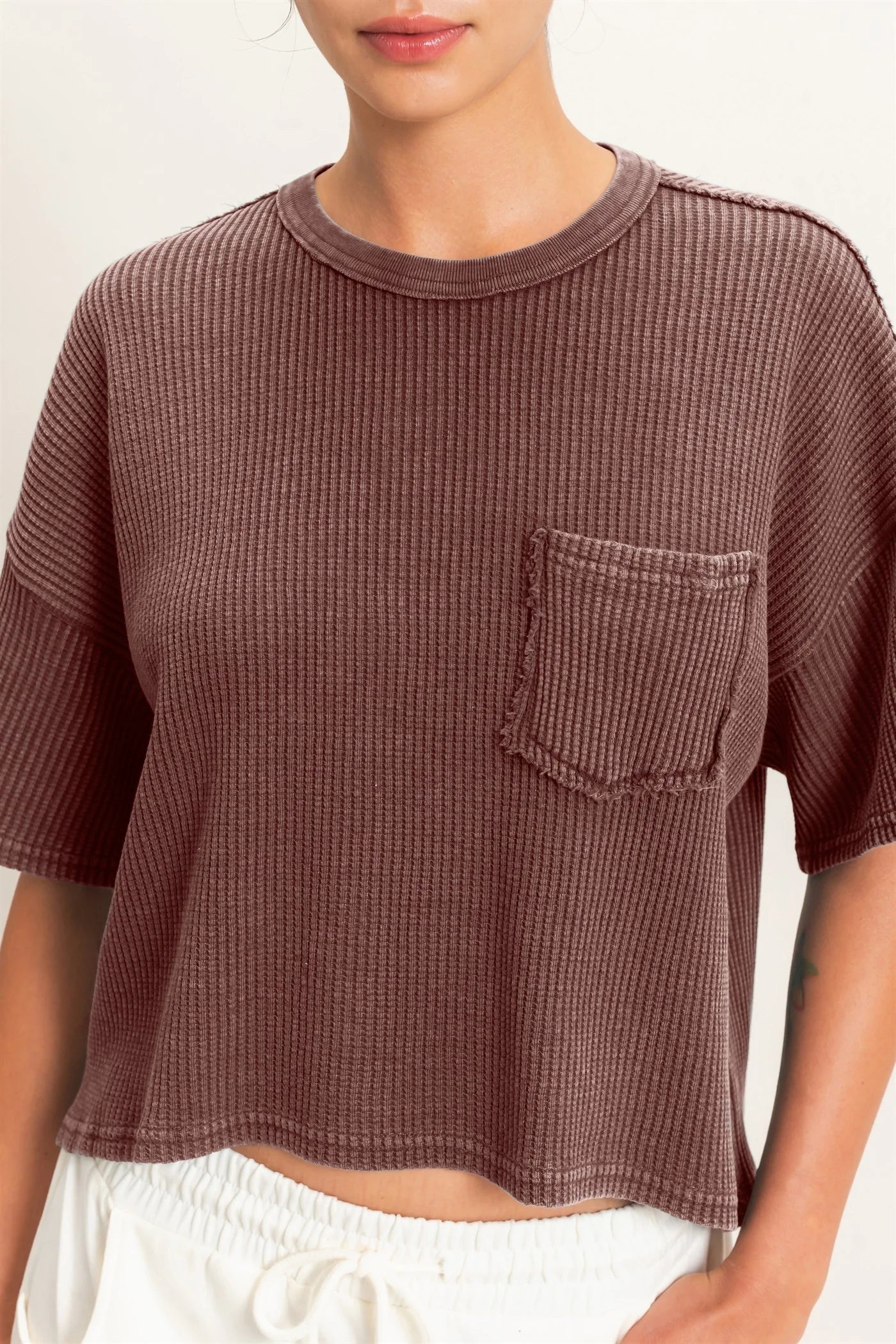 Mocha Waffle Pocket Tee