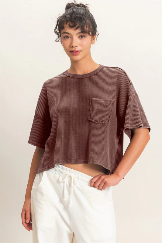 Mocha Waffle Pocket Tee