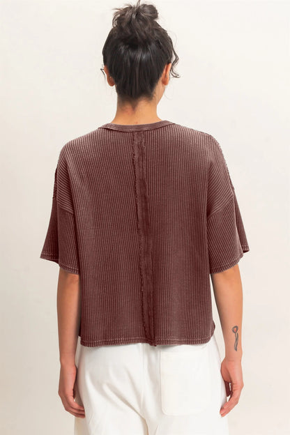 Mocha Waffle Pocket Tee