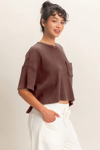 Mocha Waffle Pocket Tee