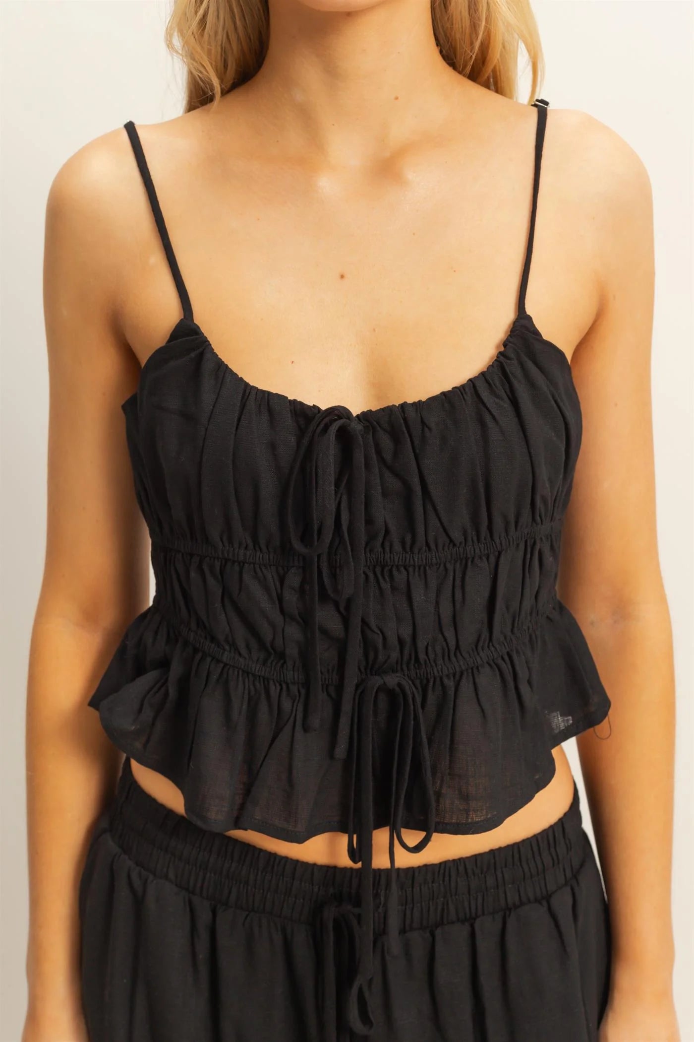Raven Linen Cami Top