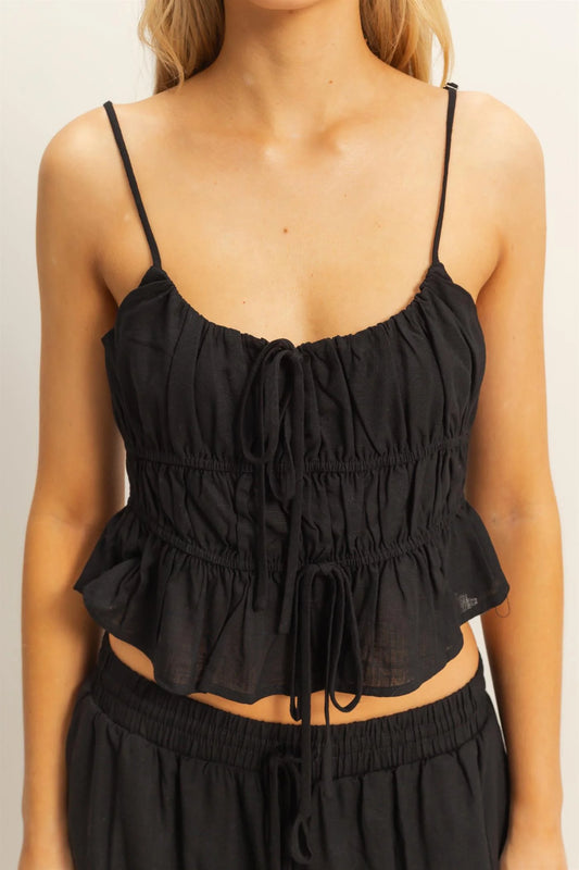 Raven Linen Cami Top