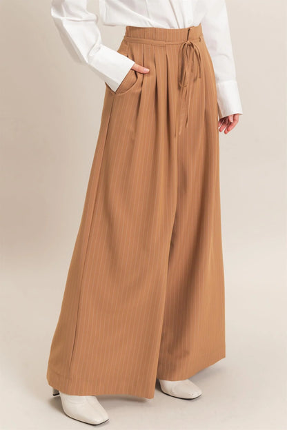 Madison Pinstripe Wide Leg Pants