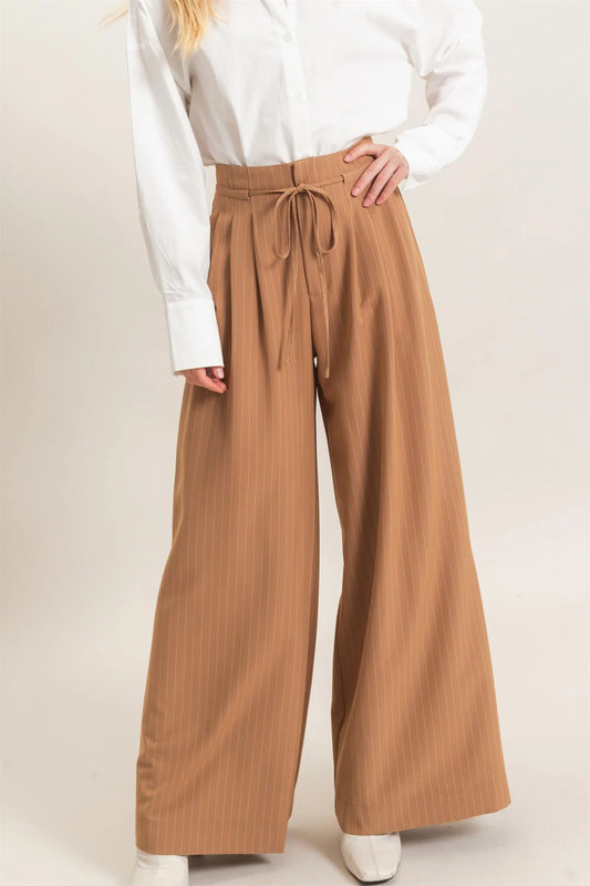 Madison Pinstripe Wide Leg Pants