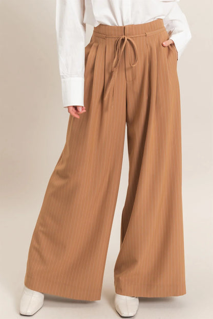 Madison Pinstripe Wide Leg Pants