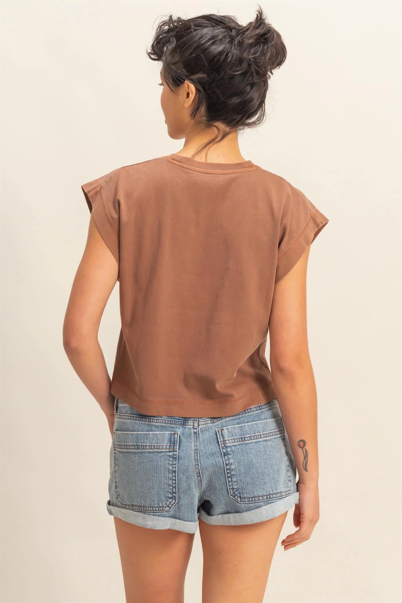 Amie Cap Sleeve Oversized Tee