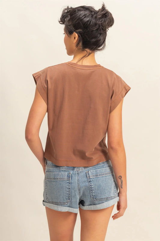 Amie Cap Sleeve Oversized Tee