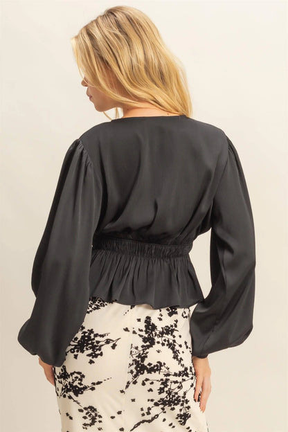 Midnight Muse Satin Blouse