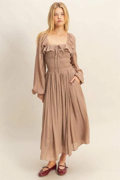 Elina Smocked Midi Dress