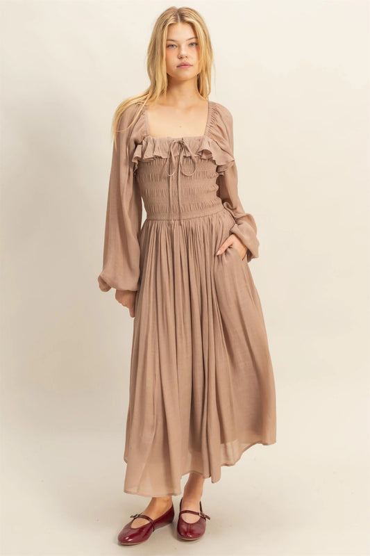 Elina Smocked Midi Dress
