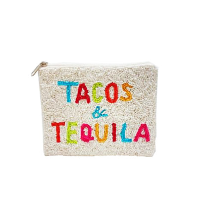 "TACOS & TEQUILA" Beaded Pouch